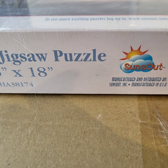 Sunsout 550 Pc 15.5x18 Puzzle Winter Shadows Native American Horse Wolves NEW! - Picture 4 of 5